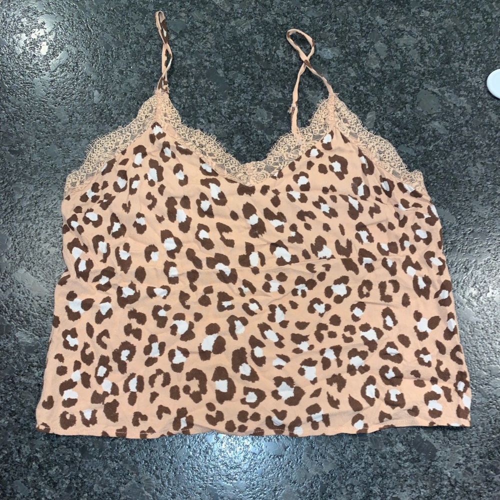 Forever 21 cropped leopard cami